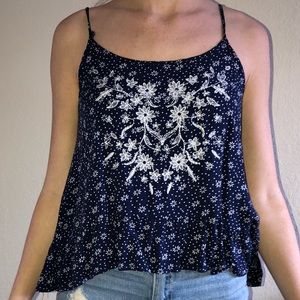 •spaghetti strap navy tank top•